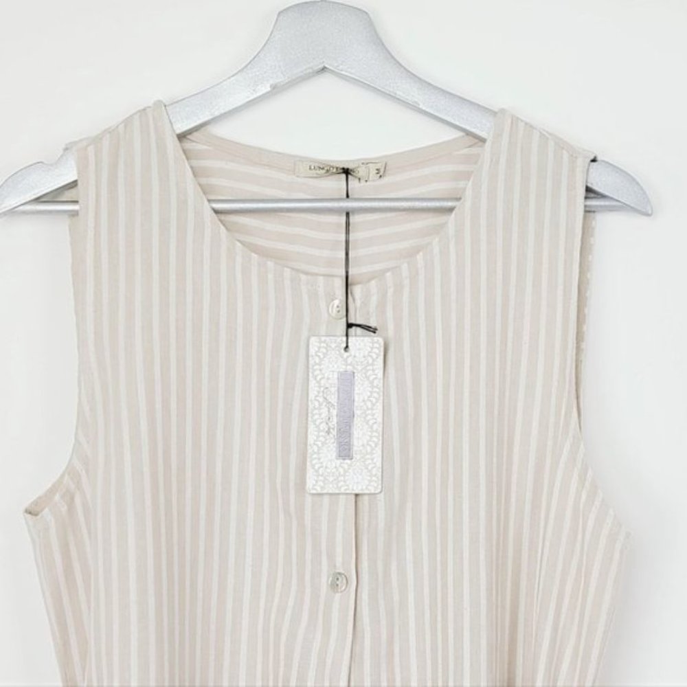 NWT Lungo L'Arno Linen Button Front Maxi Dress - Picture 7 of 9